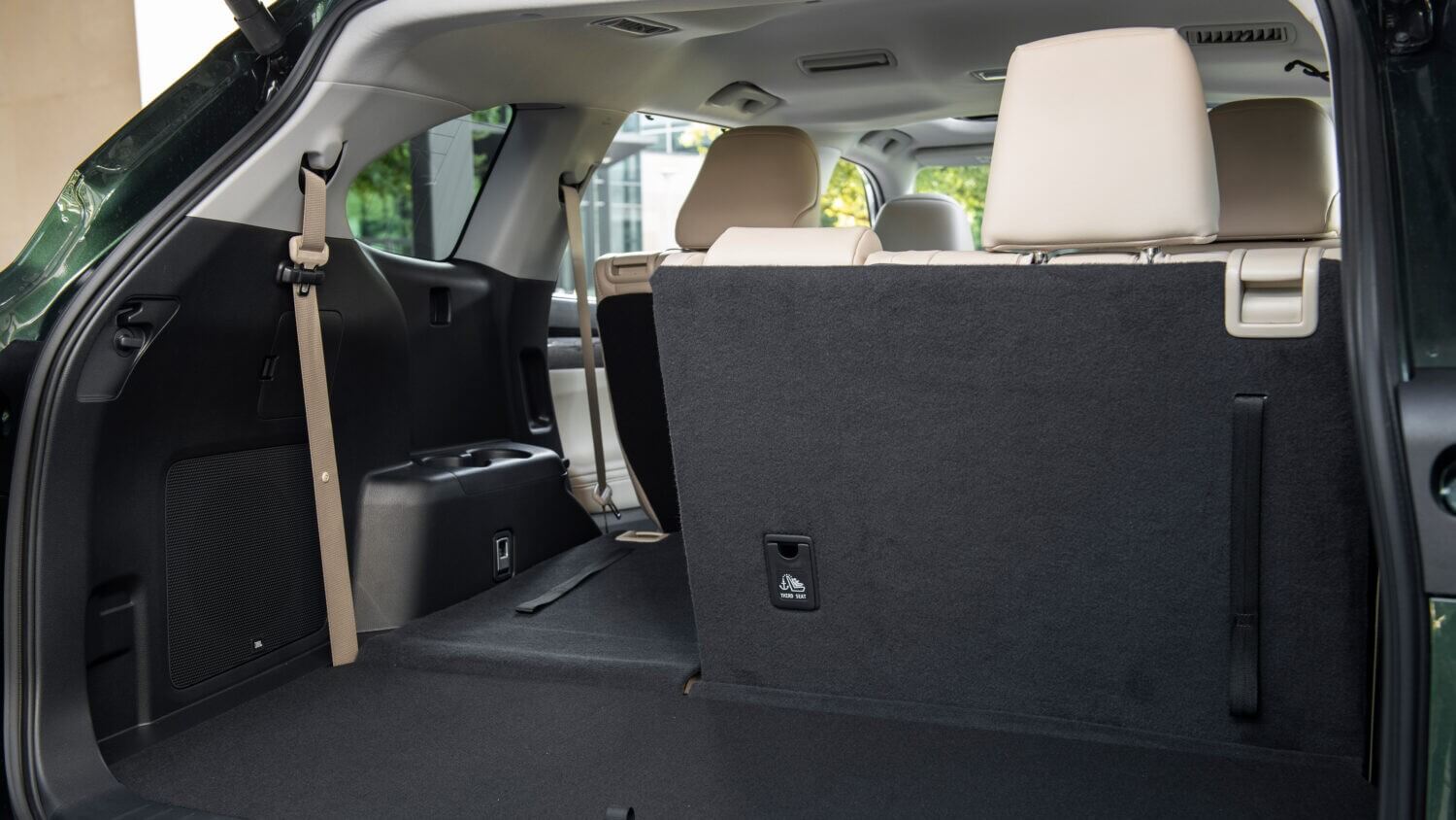 Interior shot of the Toyota Highlander showing the cargo space behind the third row of seats