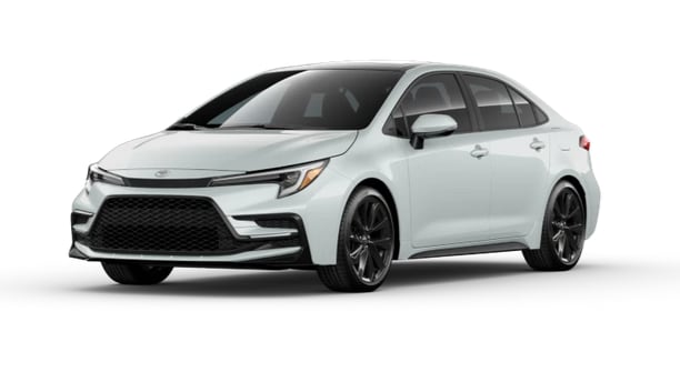Learn about the 2025 Corolla exterior color options 2025 Corolla in Wind Chill Pearl with Midnight Black Metallic roof