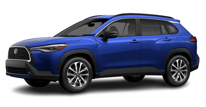 Learn about the 2025 Toyota Corolla Cross exterior color options 2025 Toyota Corolla Cross in Blue Crush Metallic