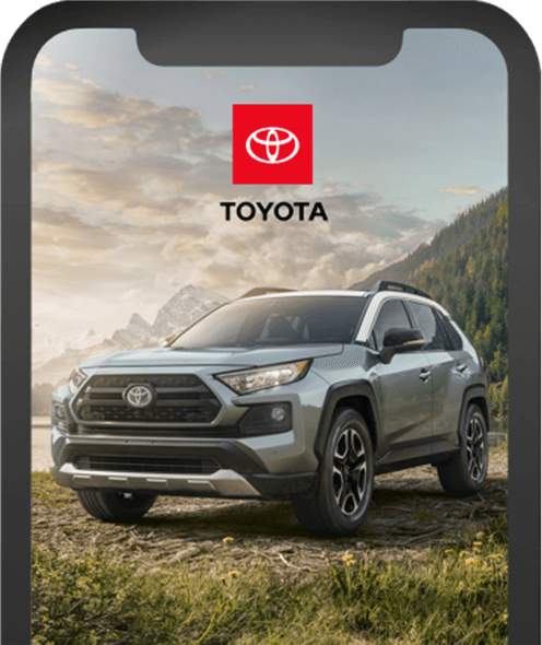 Toyota vehicle image on mobile smartphone device