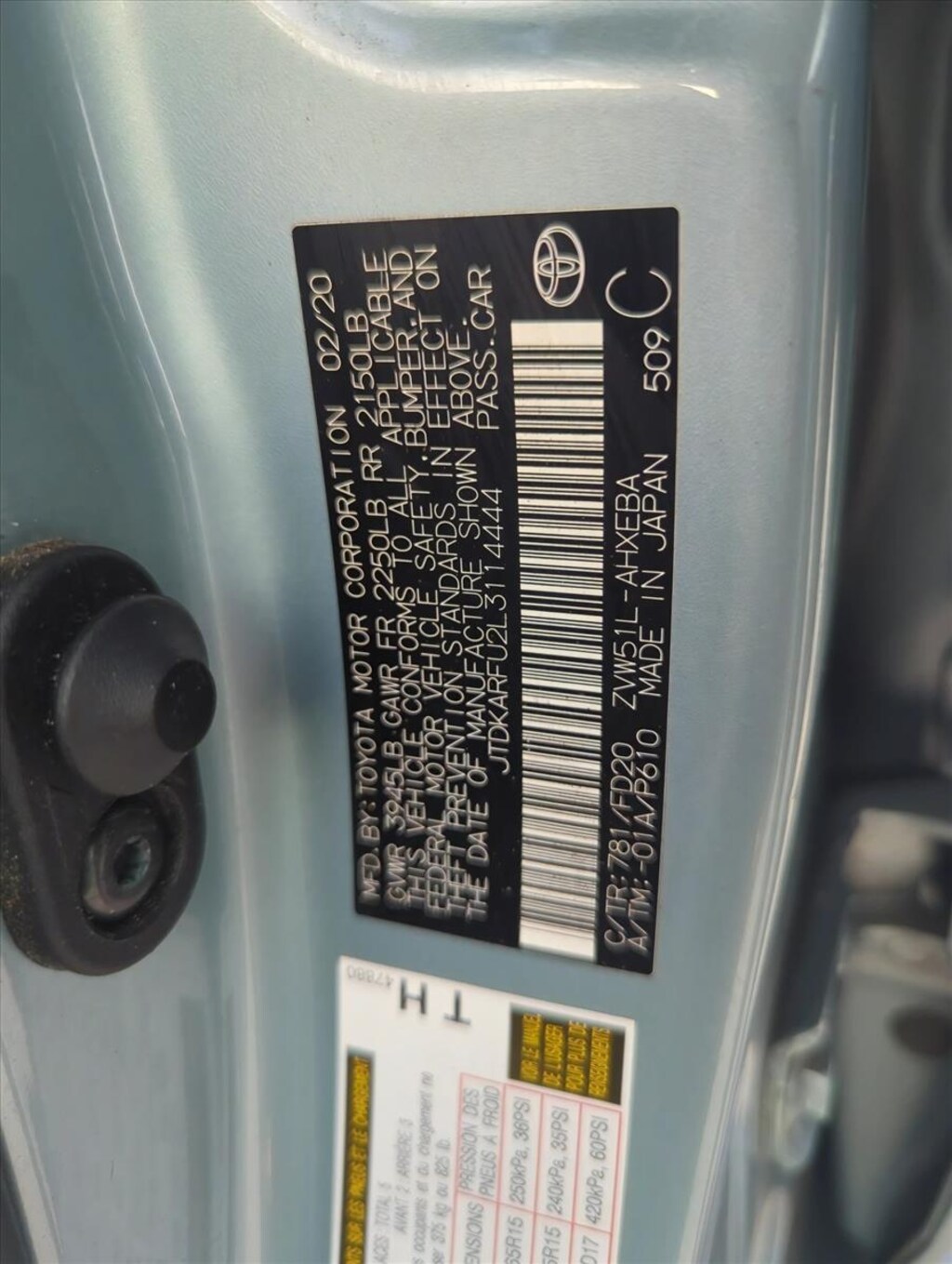 Used 2020 Toyota Prius LE Hatchback