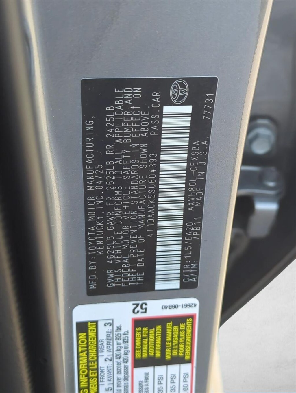 Used 2025 Toyota Camry SE Sedan