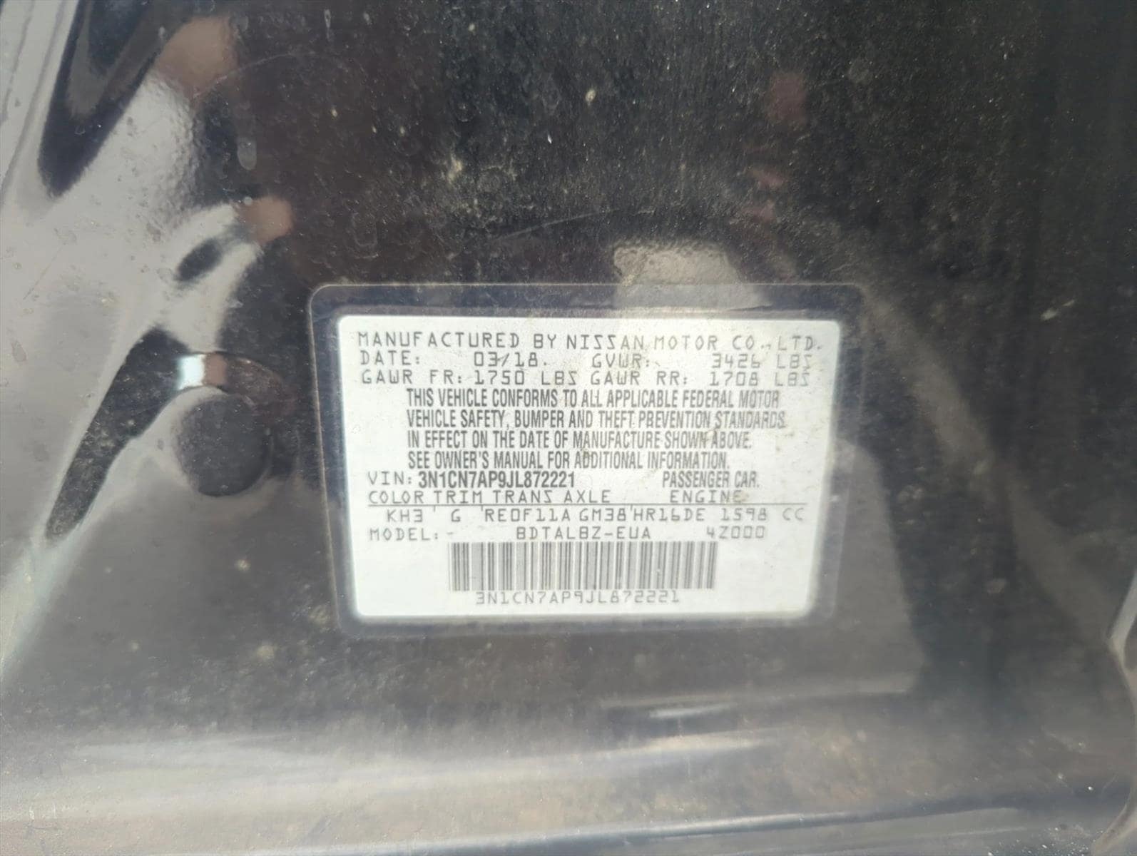 Used 2018 Nissan Versa Sedan SV with VIN 3N1CN7AP9JL872221 for sale in Fort Myers, FL