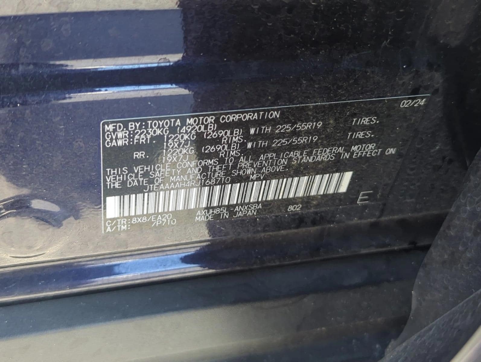 JTEAAAAH4RJ168710