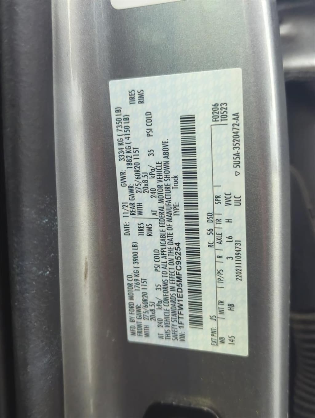 Used 2021 Ford F-150 Truck SuperCrew Cab