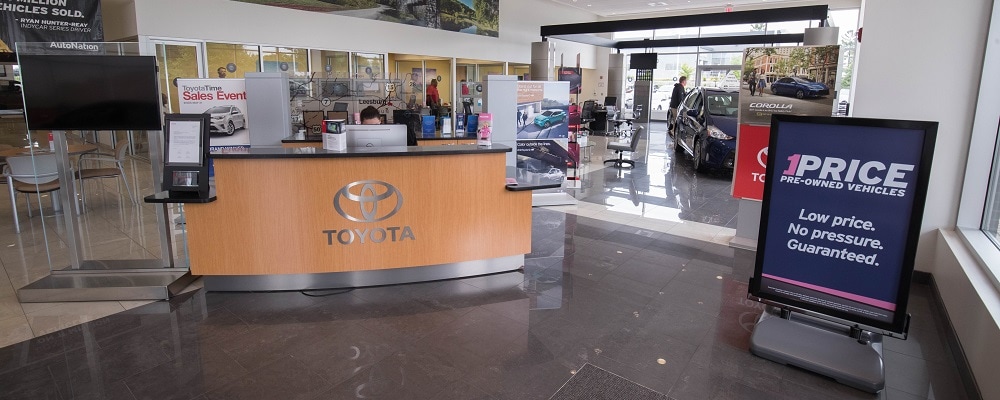 Toyota lobby at AutoNation Toyota Leesburg
