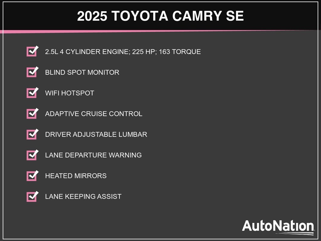 Used 2025 Toyota Camry SE Sedan