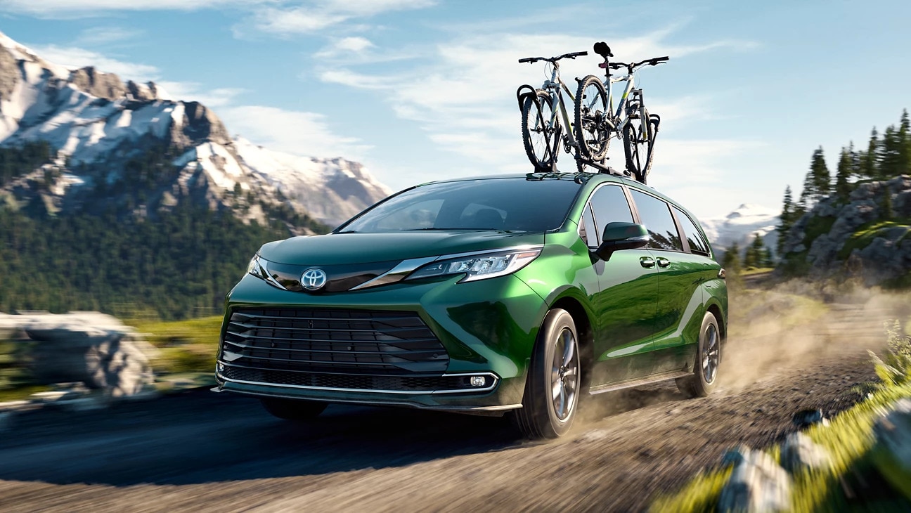 Toyota Sienna driving in the mountains