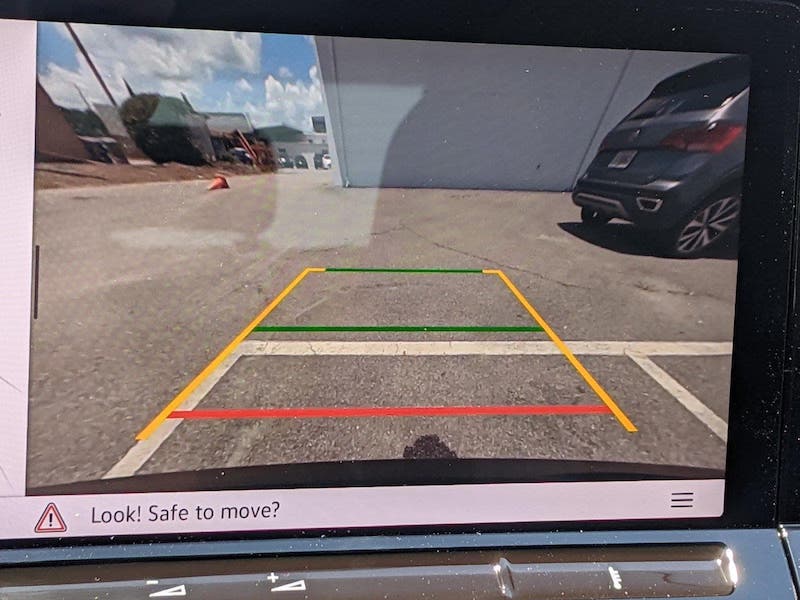 Backup camera being displayed in a vehicle