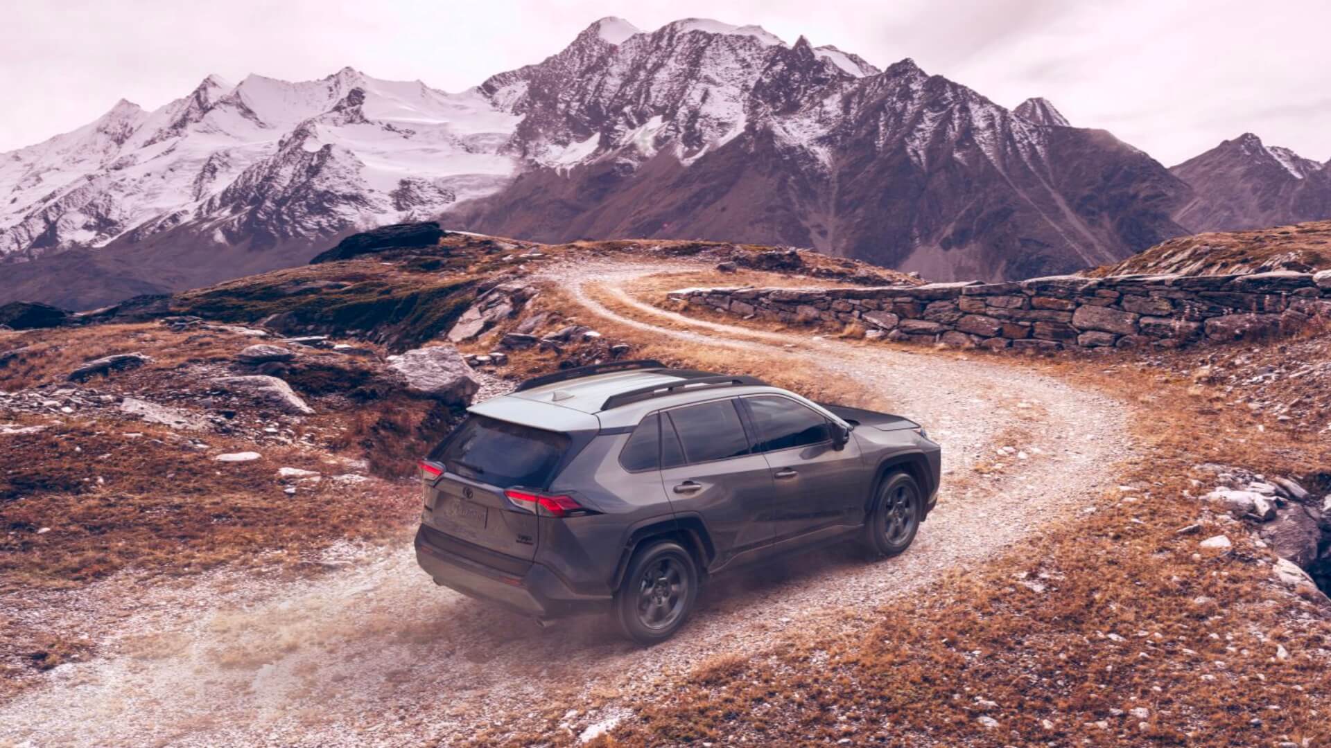 Visit an AutoNation USA Location near you to check out our used Toyota RAV4 inventory Toyota RAV4 driving up a mountainous trail