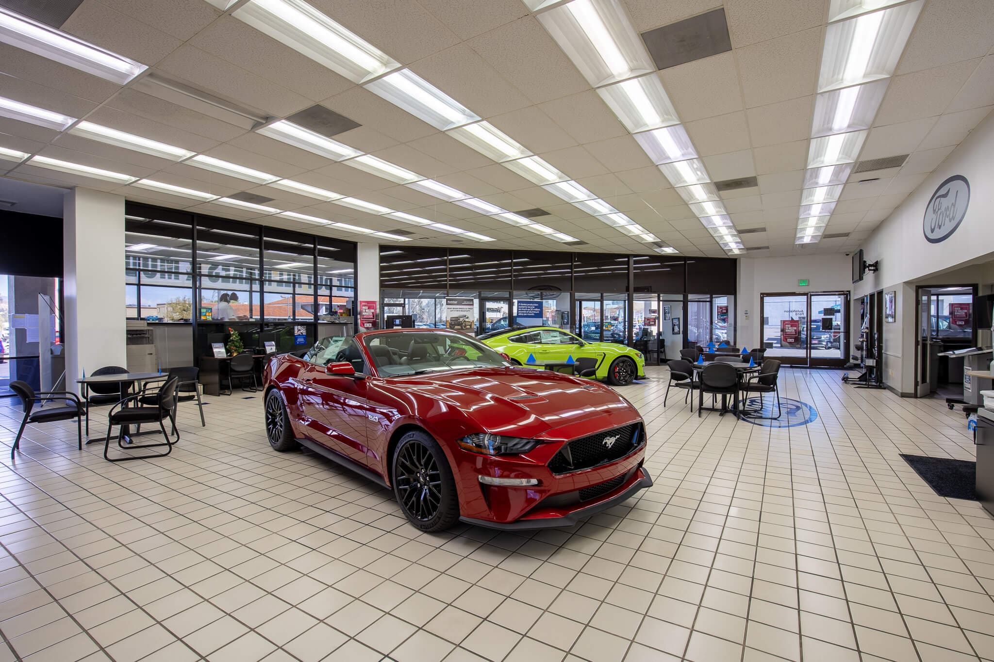 View of the show room at AutoNation Ford Valencia