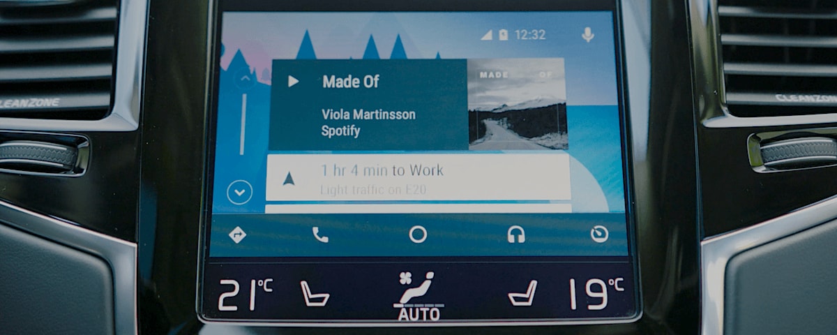 Android Auto on Volvo dashboard