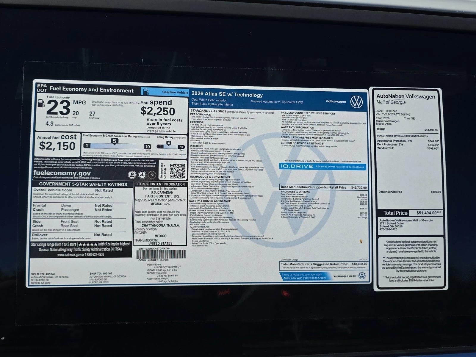 2026 Volkswagen Atlas SE w/Tech - Photo 16