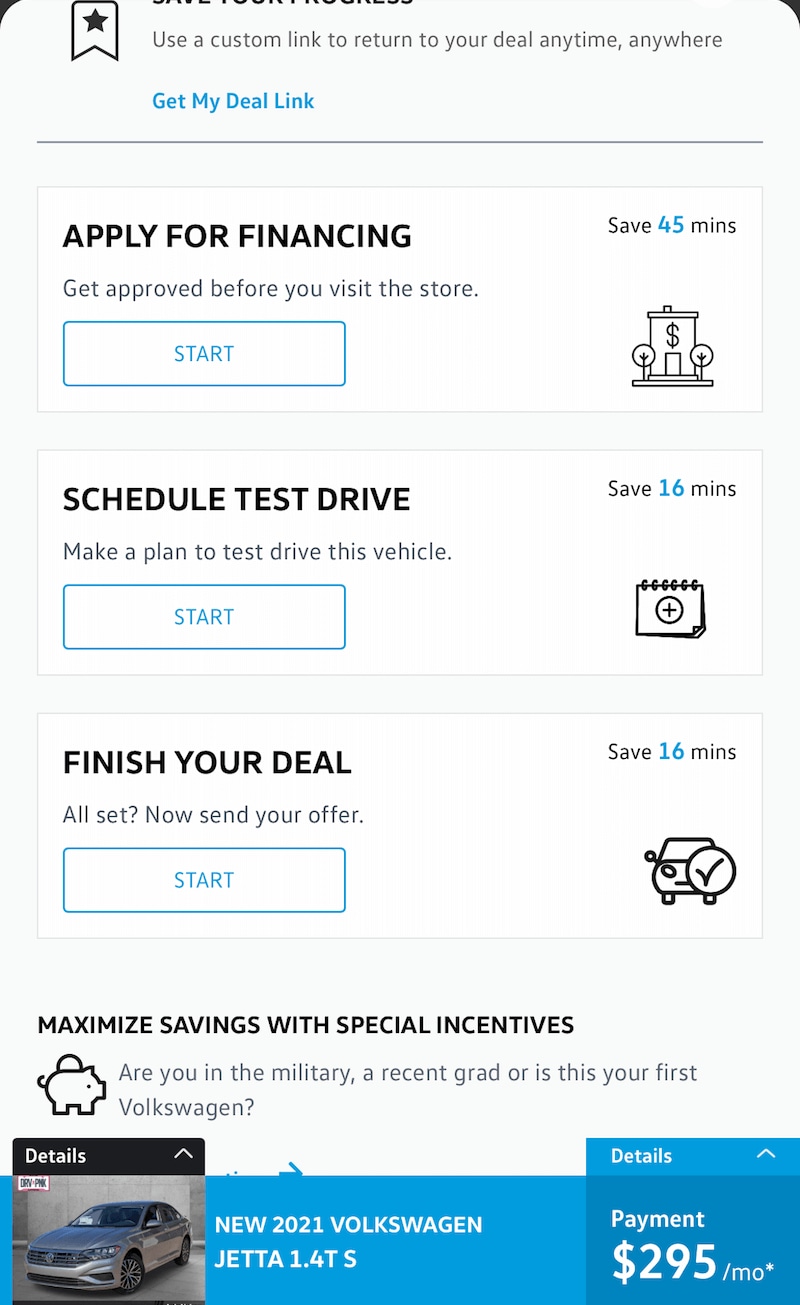 AutoNation Express tool on a mobile device