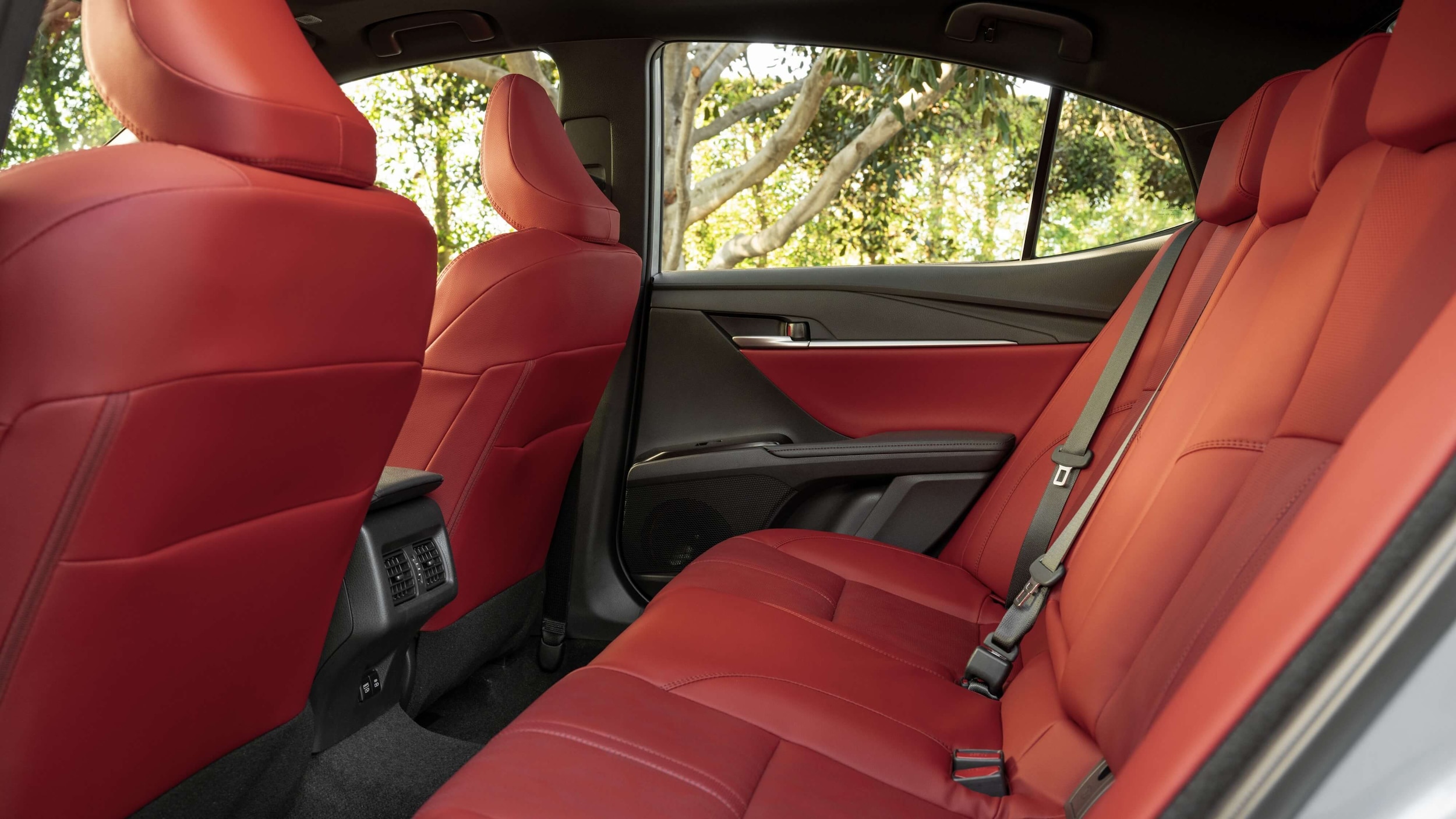 Interior shot of the rear seats inside the Toyota Camry