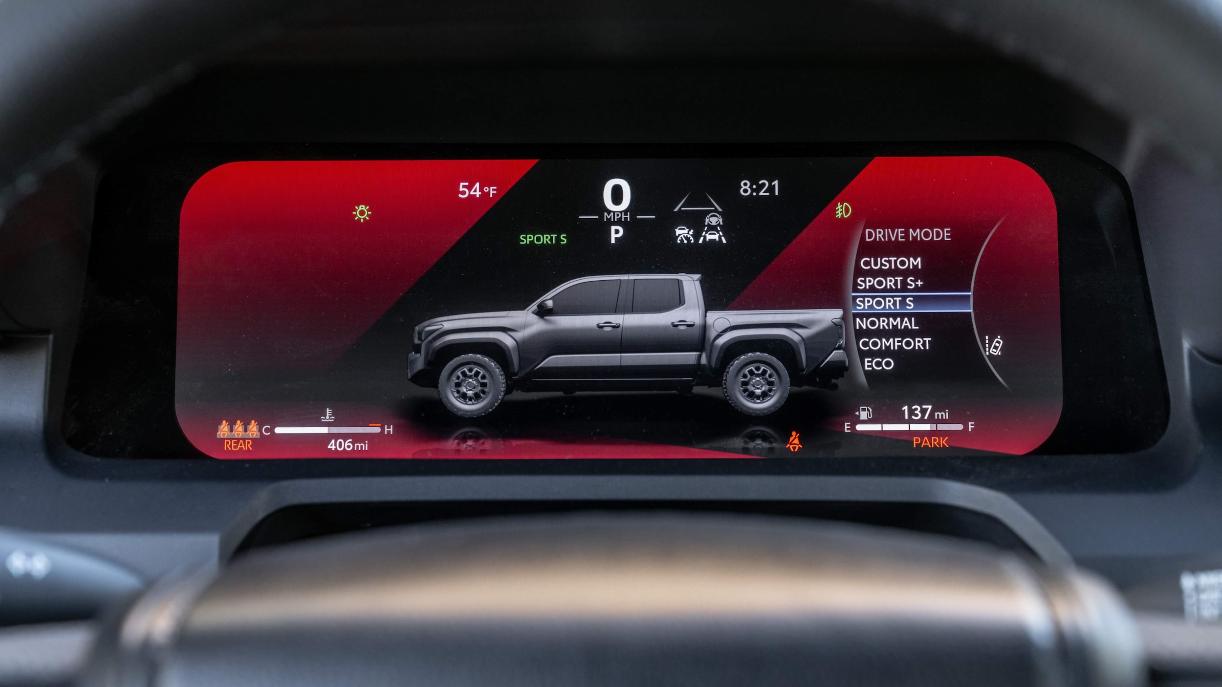 Interior shot of Toyota Tacoma