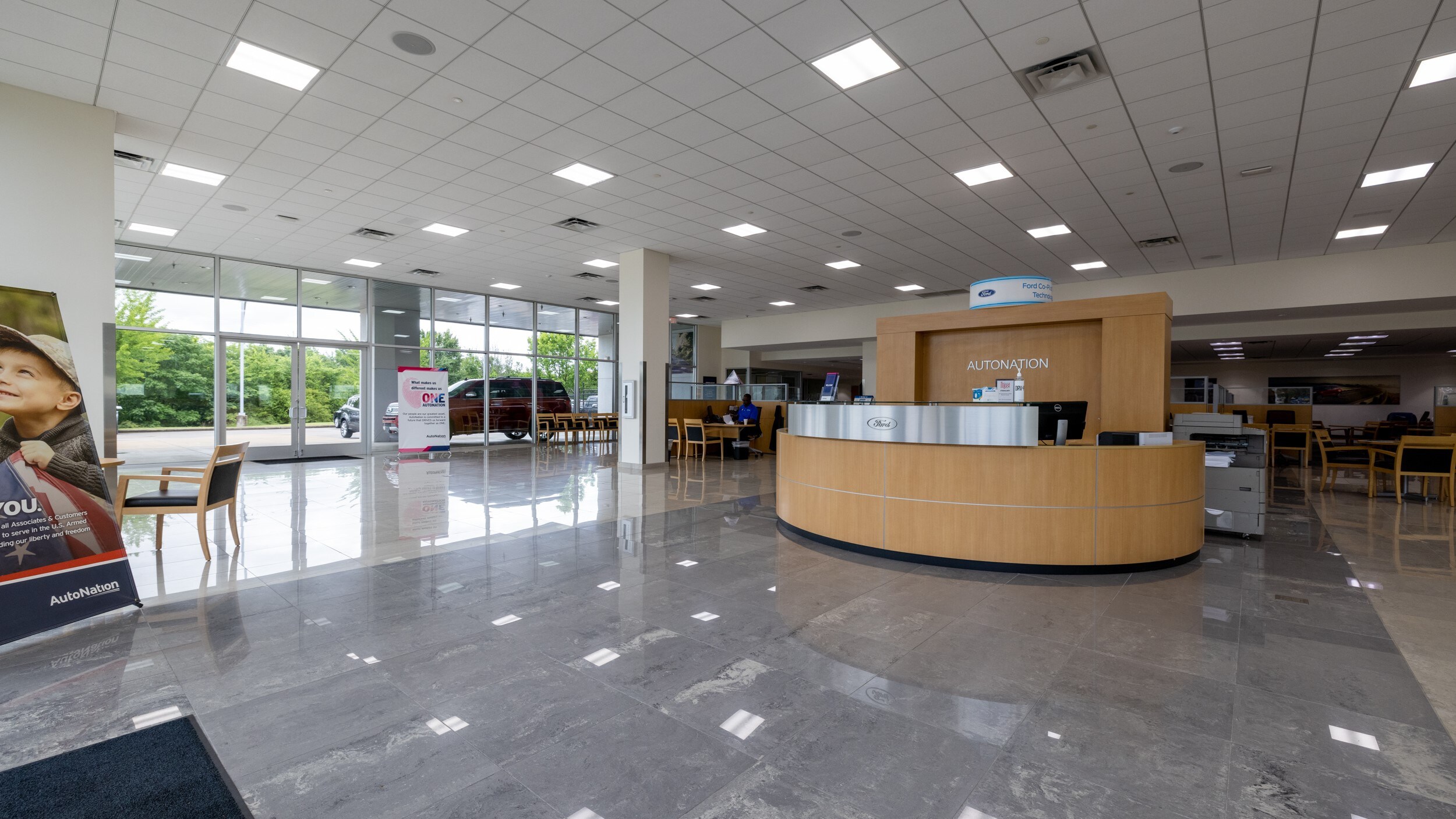 Interior view of AutoNation Ford Wolfchase during the day