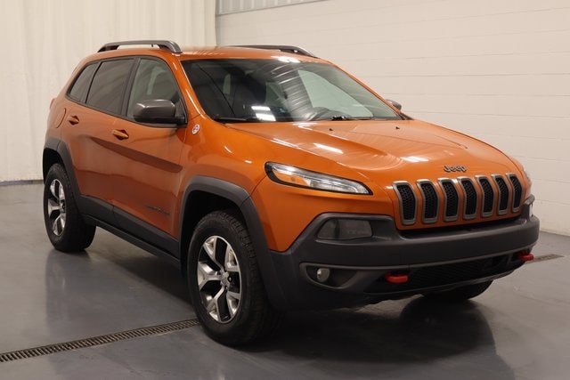 Used 2015 Jeep Cherokee Trailhawk with VIN 1C4PJMBB2FW505268 for sale in Plymouth, IN
