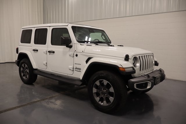 Used 2019 Jeep Wrangler Unlimited Sahara with VIN 1C4HJXEG8KW629469 for sale in Plymouth, IN