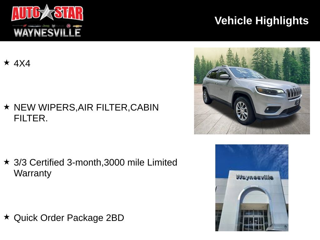 Used 2019 Jeep Cherokee Latitude Plus with VIN 1C4PJMLB2KD182392 for sale in Waynesville, NC