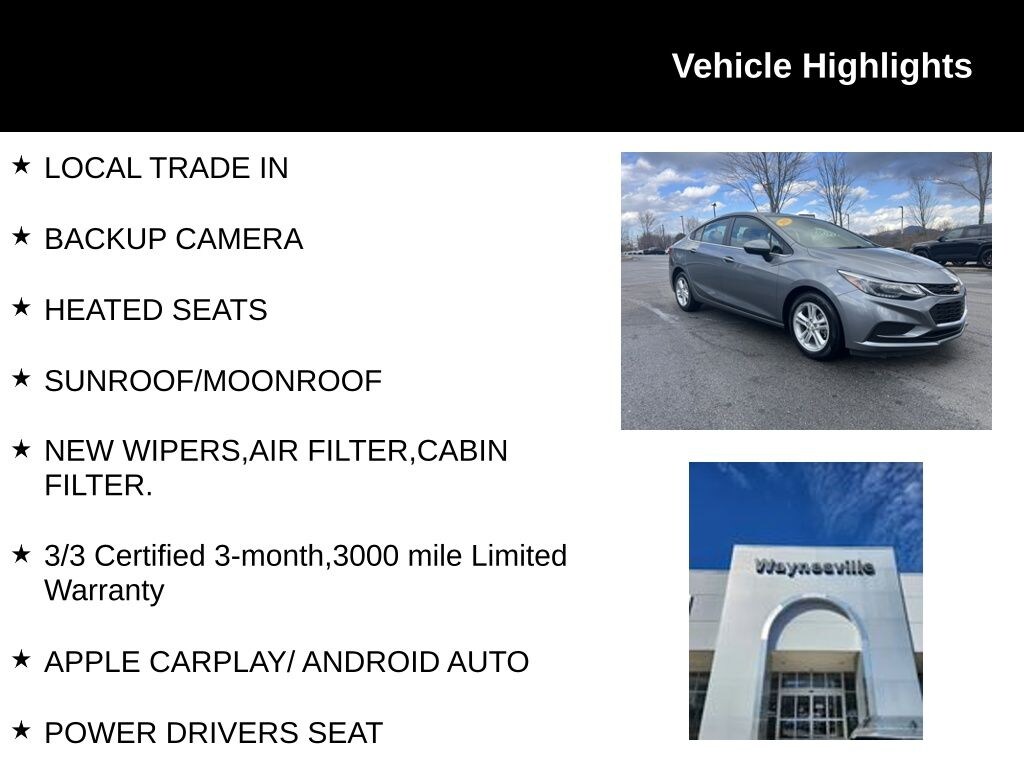 Used 2018 Chevrolet Cruze LT Sedan