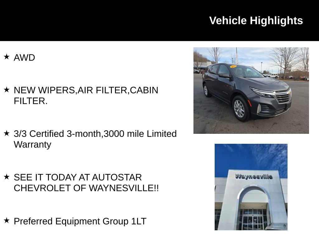 Used 2023 Chevrolet Equinox LT with VIN 3GNAXUEG7PS186384 for sale in Waynesville, NC