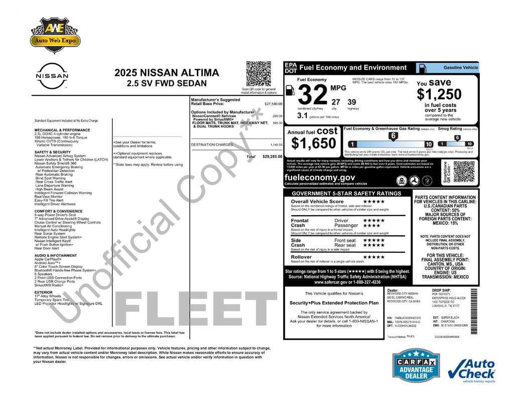 Used 2025 Nissan Altima 2.5 SV Sedan
