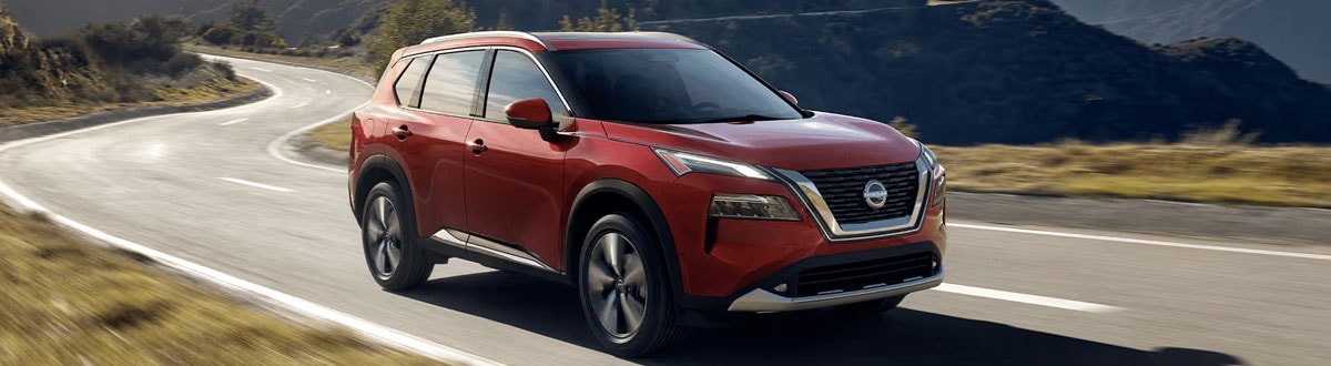 Red Nissan Rogue SUV