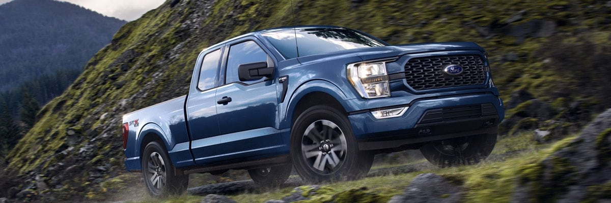 Blue Ford F-150 Pickup Truck