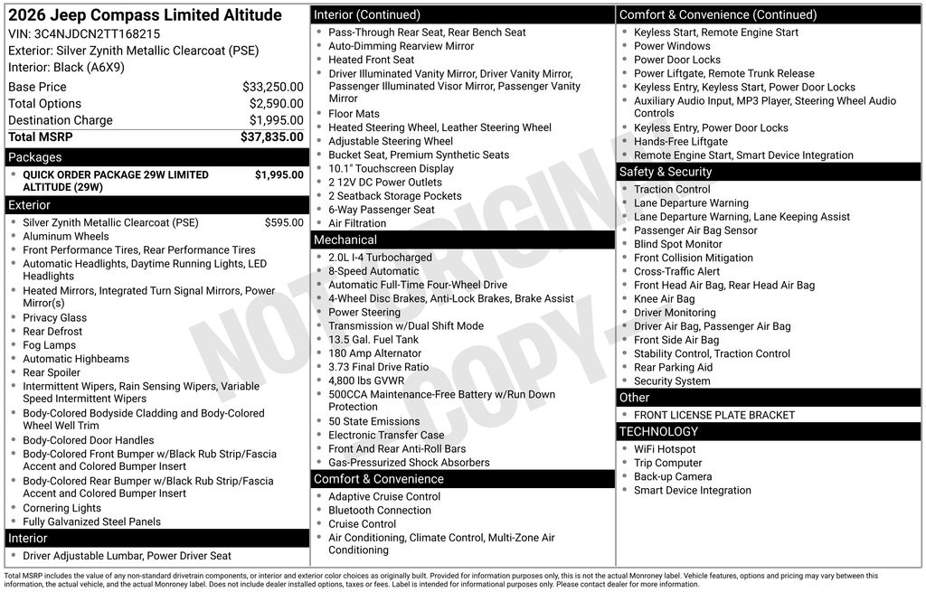 2026 Jeep Compass Limited Altitude - Photo 30