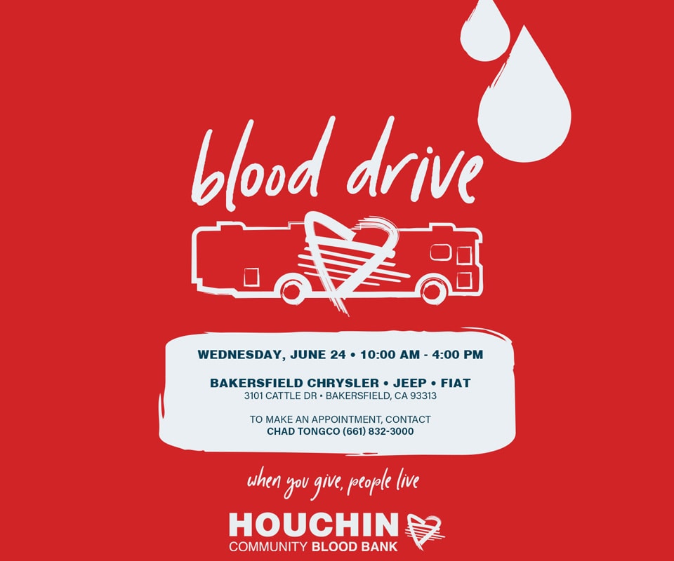 Houchin Community Blood Bank Blood Drive Flyer