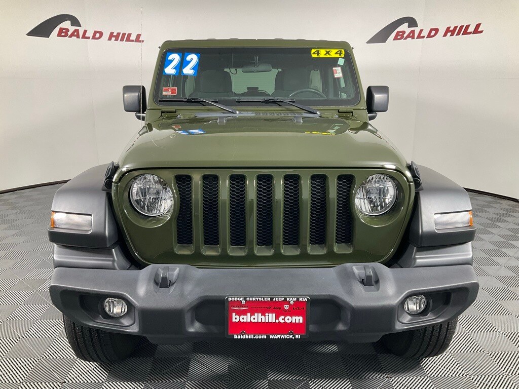 Certified 2022 Jeep Wrangler Unlimited Sport S with VIN 1C4HJXDG9NW151309 for sale in Warwick, RI