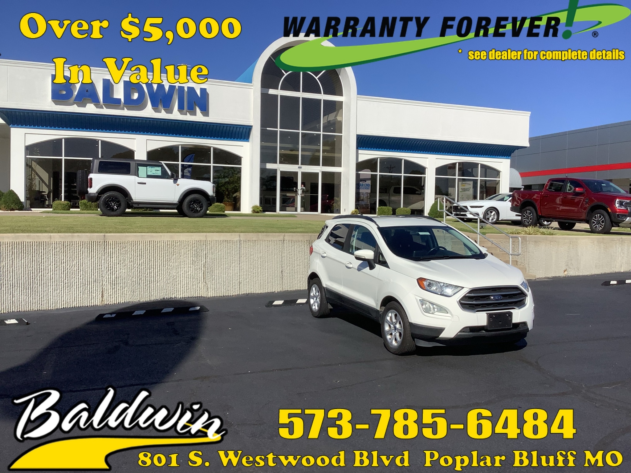 Used 2018 Ford Ecosport SE with VIN MAJ3P1TE8JC183501 for sale in Poplar Bluff, MO