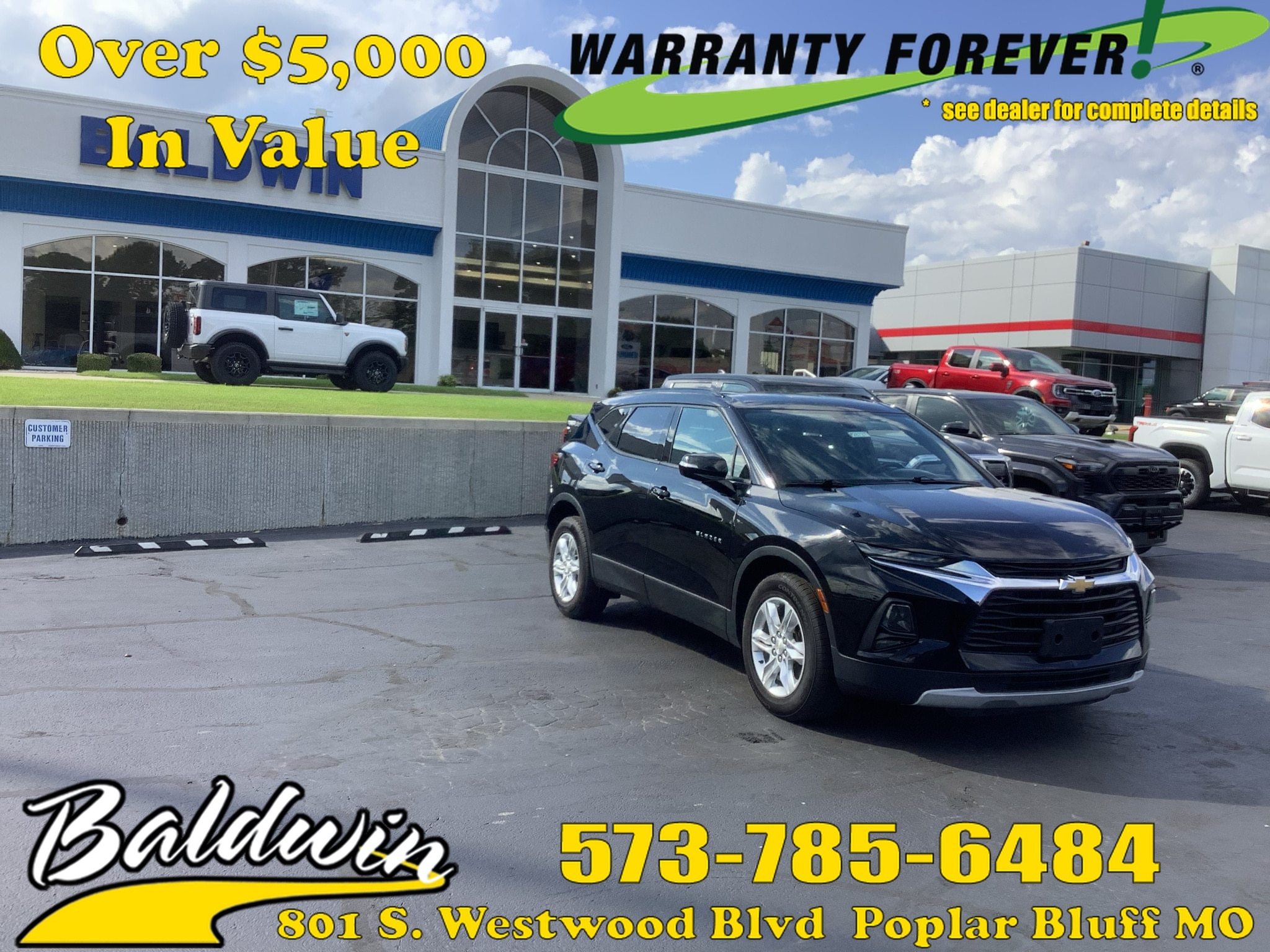 Used 2020 Chevrolet Blazer 2LT with VIN 3GNKBCRS4LS683513 for sale in Poplar Bluff, MO