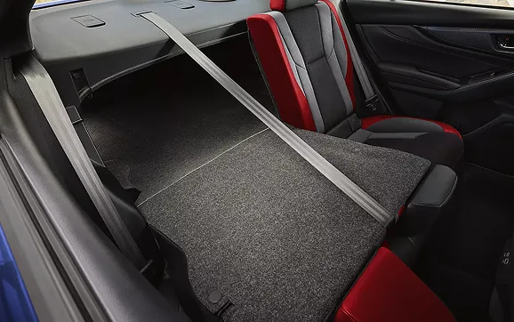 The WRX trunk with the rear seats folded down
