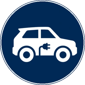 Electric vehicle silhouette icon
