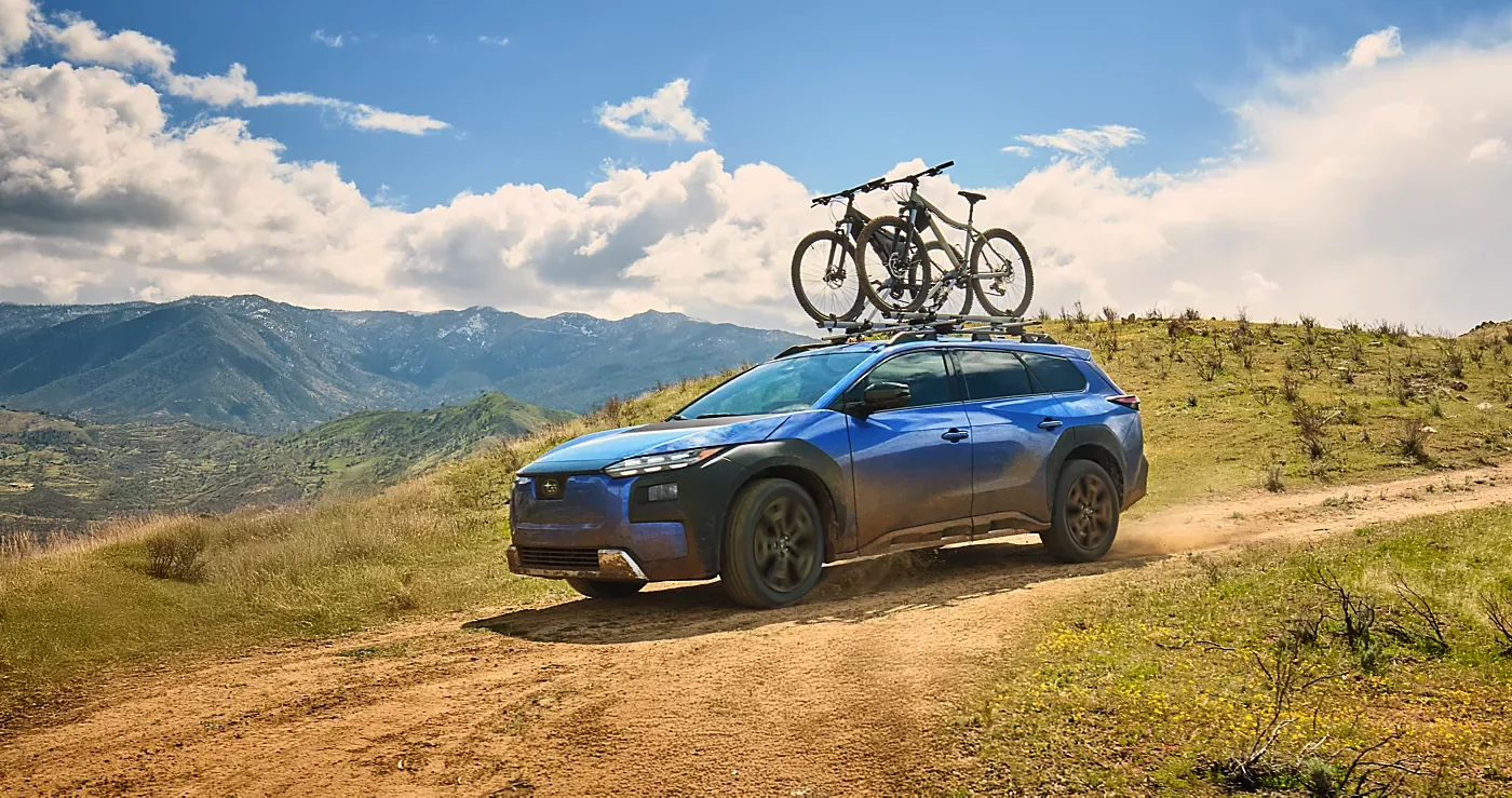 A 2026 Subaru Trailseeker using X-MODE on a rugged trail
