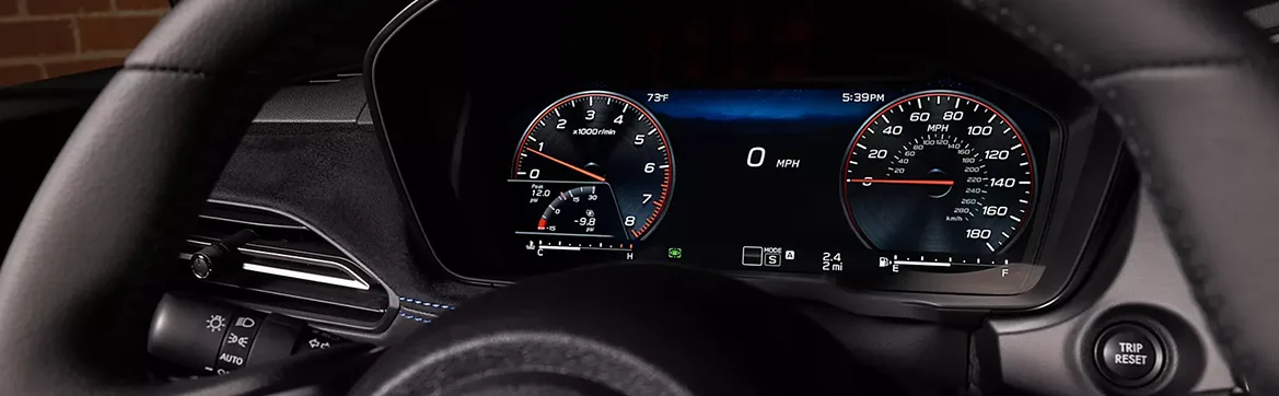 WRX digital instrument cluster and D-shaped steering wheel