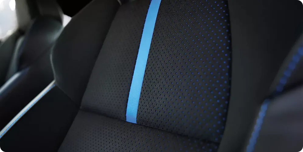 Blue contrast stitching on the BRZ tS sport seat upholstery