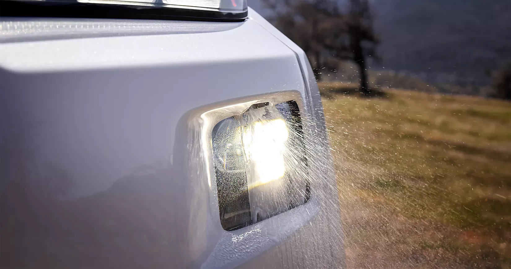 Close-up of the multi-element LED headlight on the 2026 Subaru Solterra