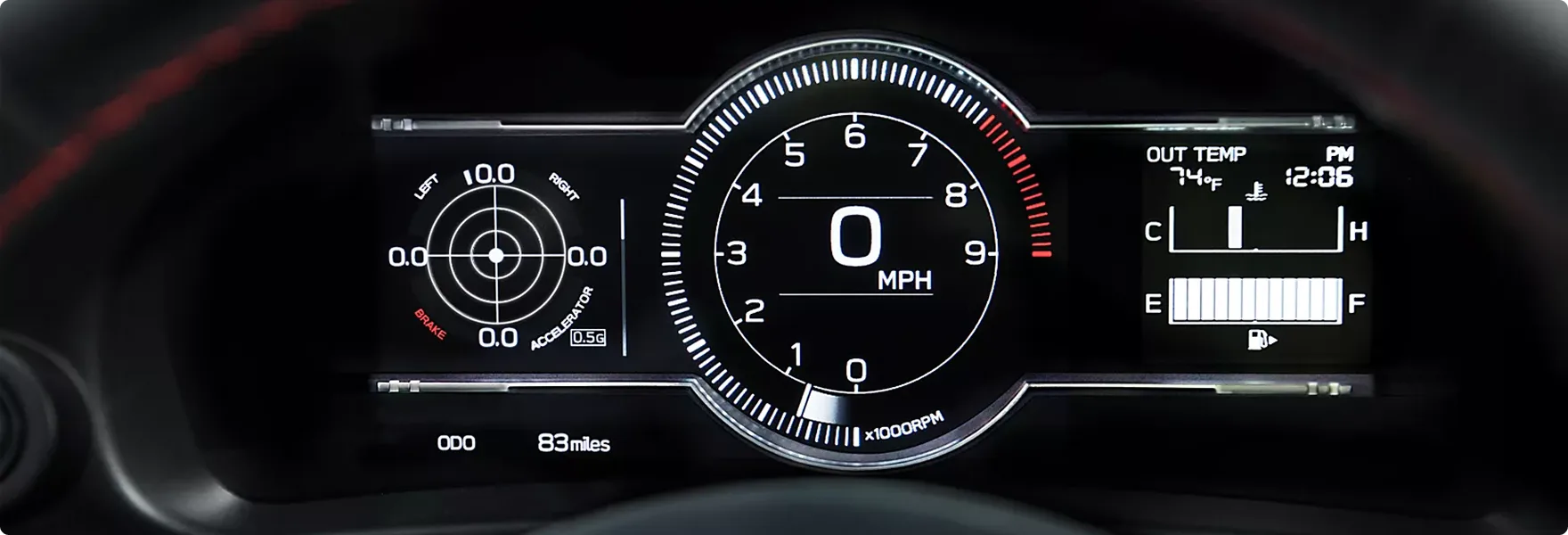 The BRZ fully digital instrument cluster with central tachometer