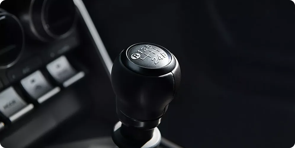 Close-up of the BRZ short-throw manual shifter