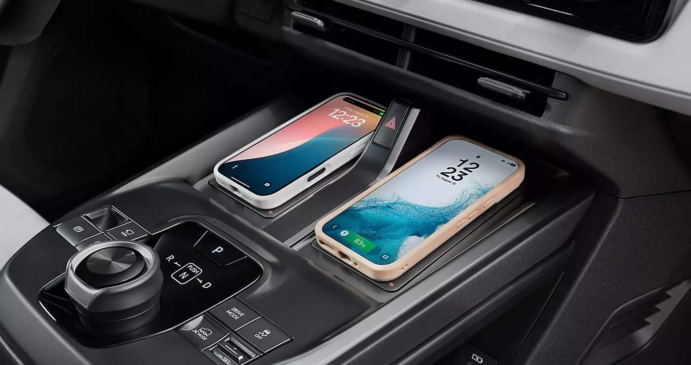 A driver unlocking a Subaru Uncharted with a smartphone digital key