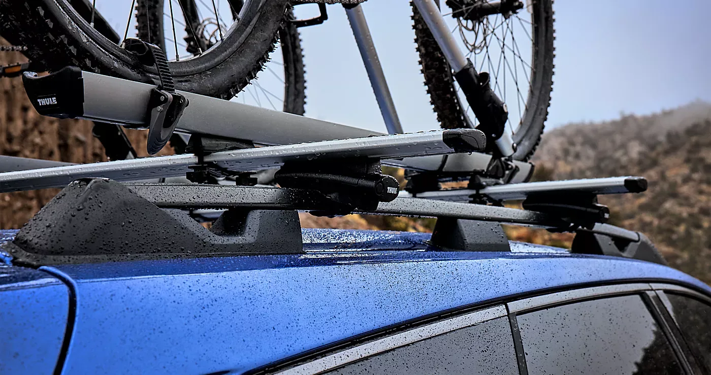 Raised roof rails carrying gear on a 2026 Subaru Trailseeker