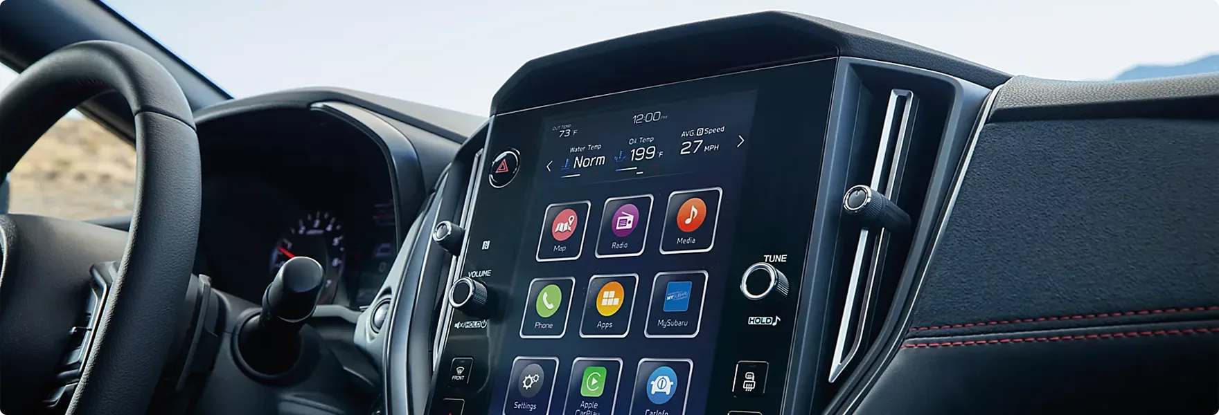 The WRX 11.6-inch Subaru Multimedia System touchscreen