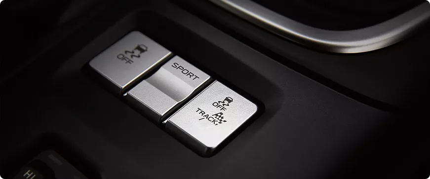 Close-up of the heated seat controls on the BRZ console