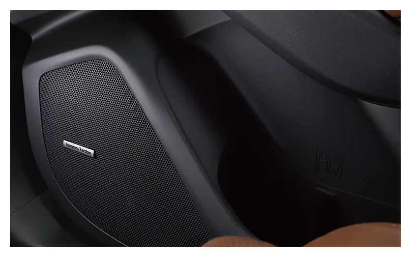 Harman Kardon speaker grille set into the Subaru Ascent door panel