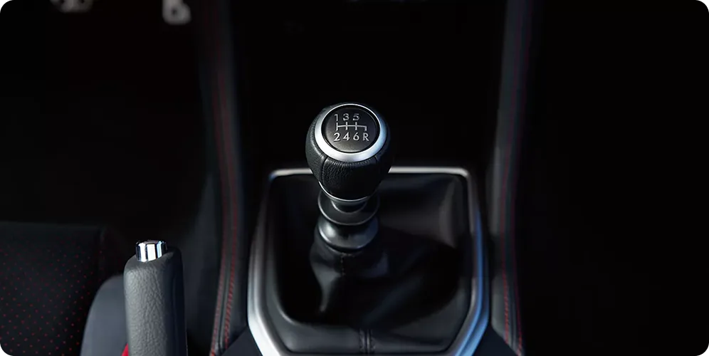 Close-up of the WRX 6-speed manual shifter