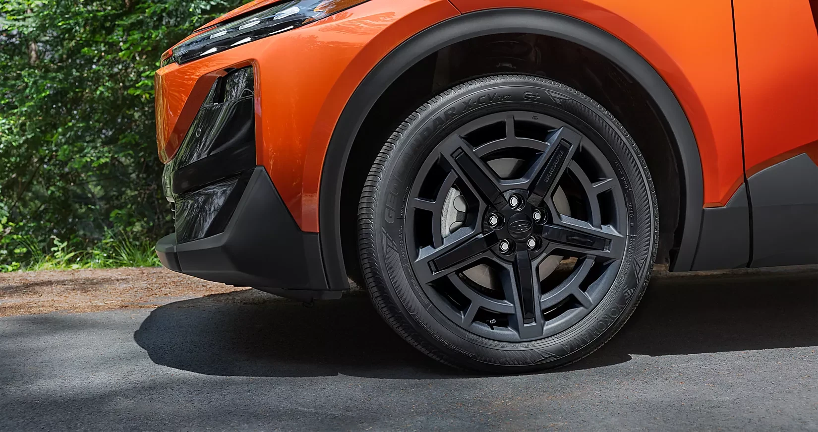 Close-up of the illuminated front badge on the Uncharted