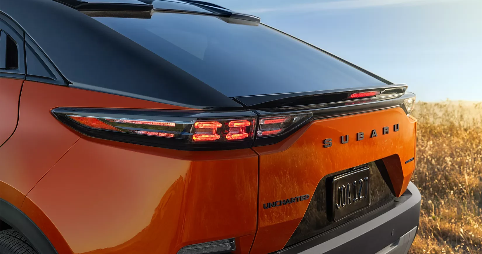 Detail of the 2026 Subaru Uncharted charge port